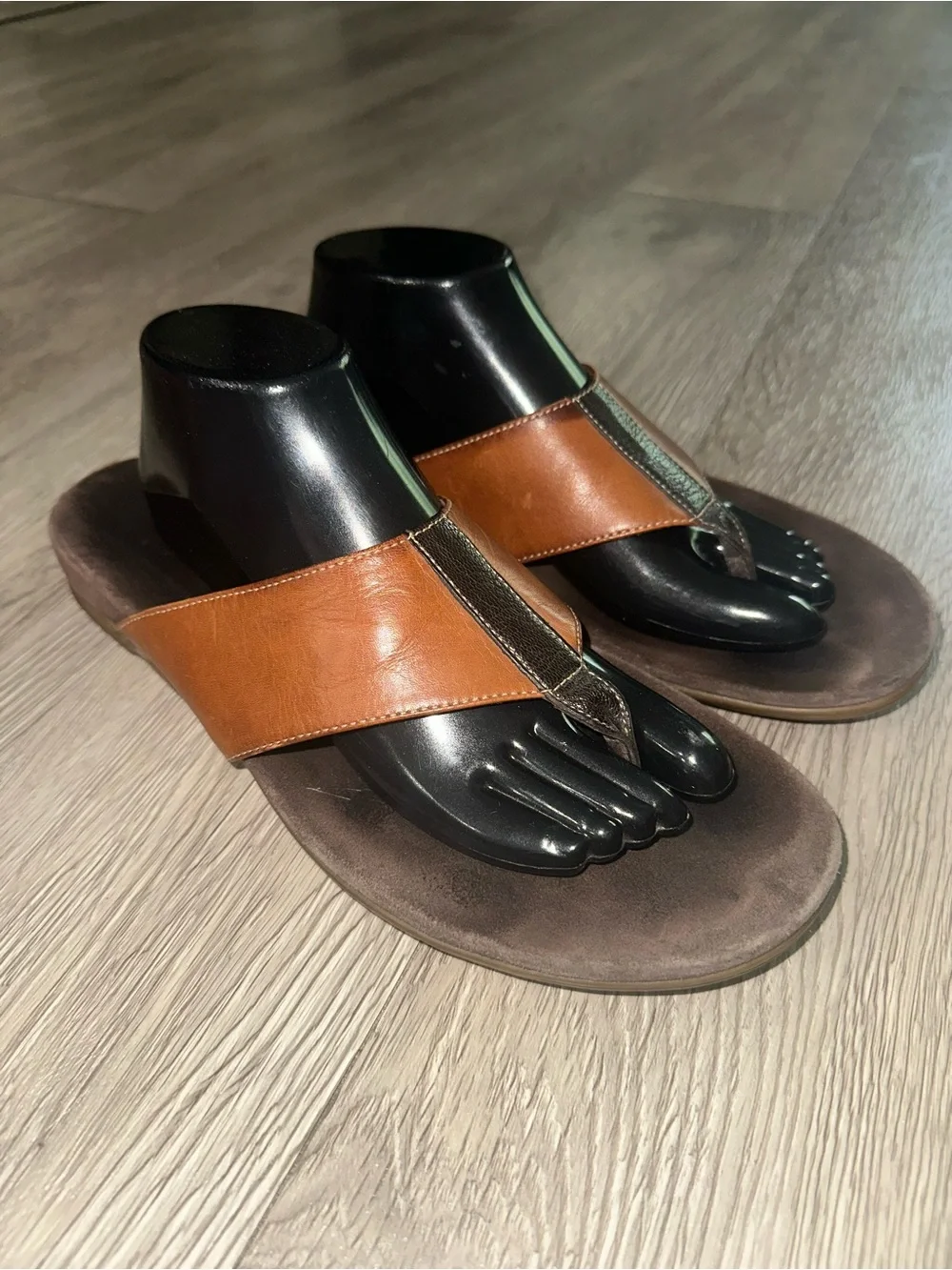 Cole Haan Brown Leather Wide Strap Flip Flop Sandals Men’s Sz 11
